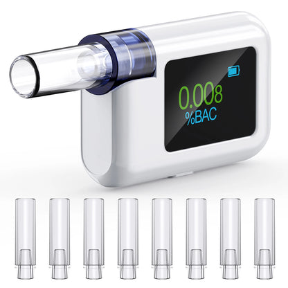 Professional Digital Breathalyzer - High-Accuracy Portable Alcohol Tester with LCD Screen & 8 Mouthpieces
