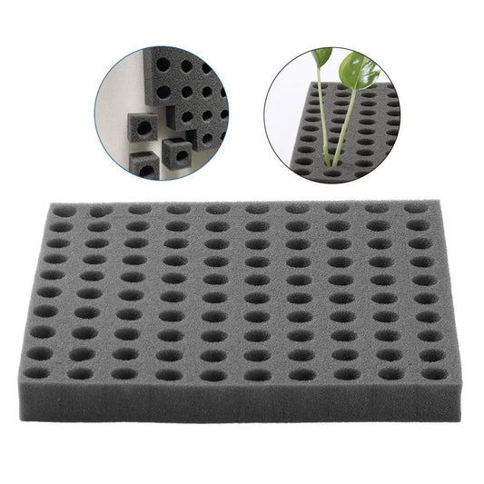 Black Seedling Sponge Sheet - Soilless Hydroponic Cloning Collar for Garden Pots, Nursery & Plant Cultivation
