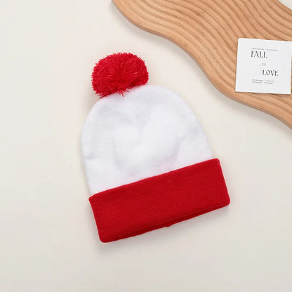 Unisex Christmas & Holiday Cosplay Set – Funny Knitted Beanie Hat with Gloves, Warm Winter Hat for Halloween & New Year