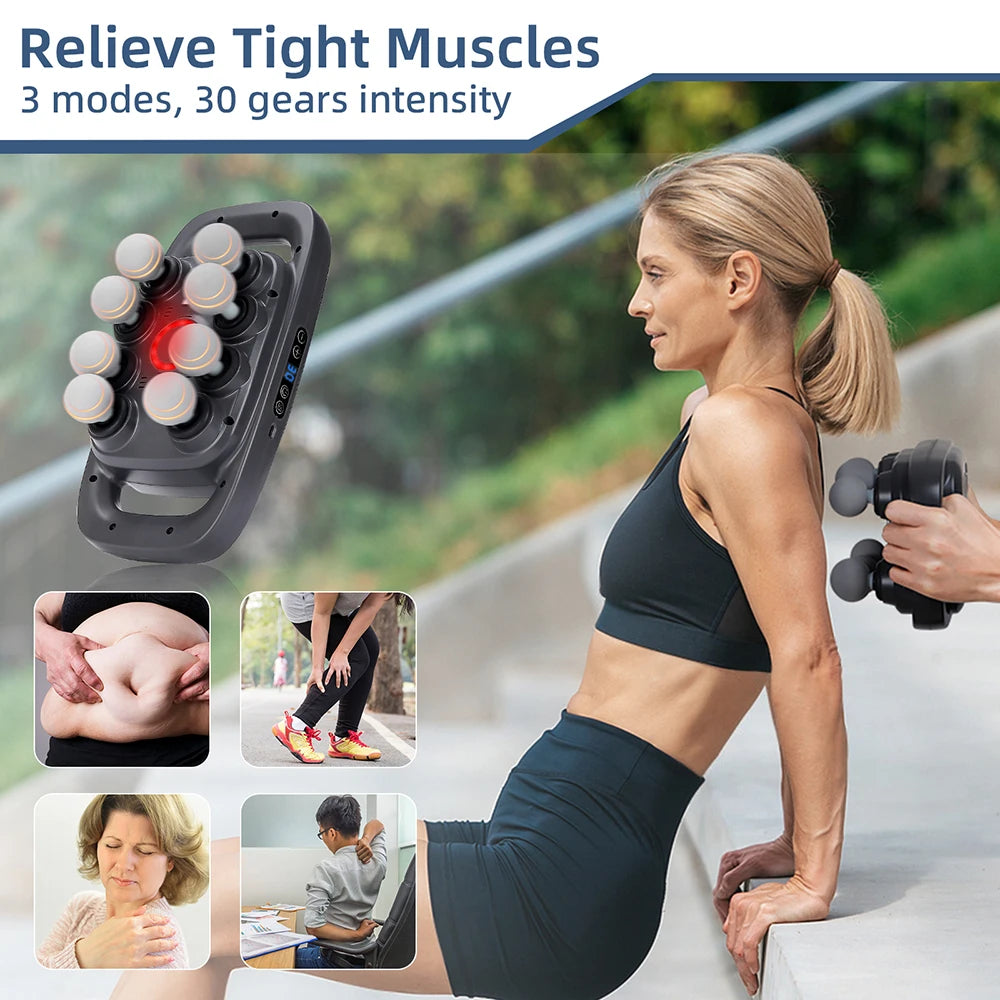 16-Head Fascia Massage Gun – High-Frequency Vibration Body Massager for Back, Waist, Neck, and Shoulders, Muscle Relief