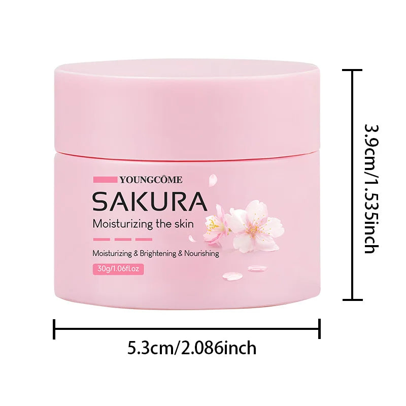 Sakura Essence Cherry Blossom Facial Cream — Moisturizing, Softening & Hydrating Skincare for Dry, Rough Skin