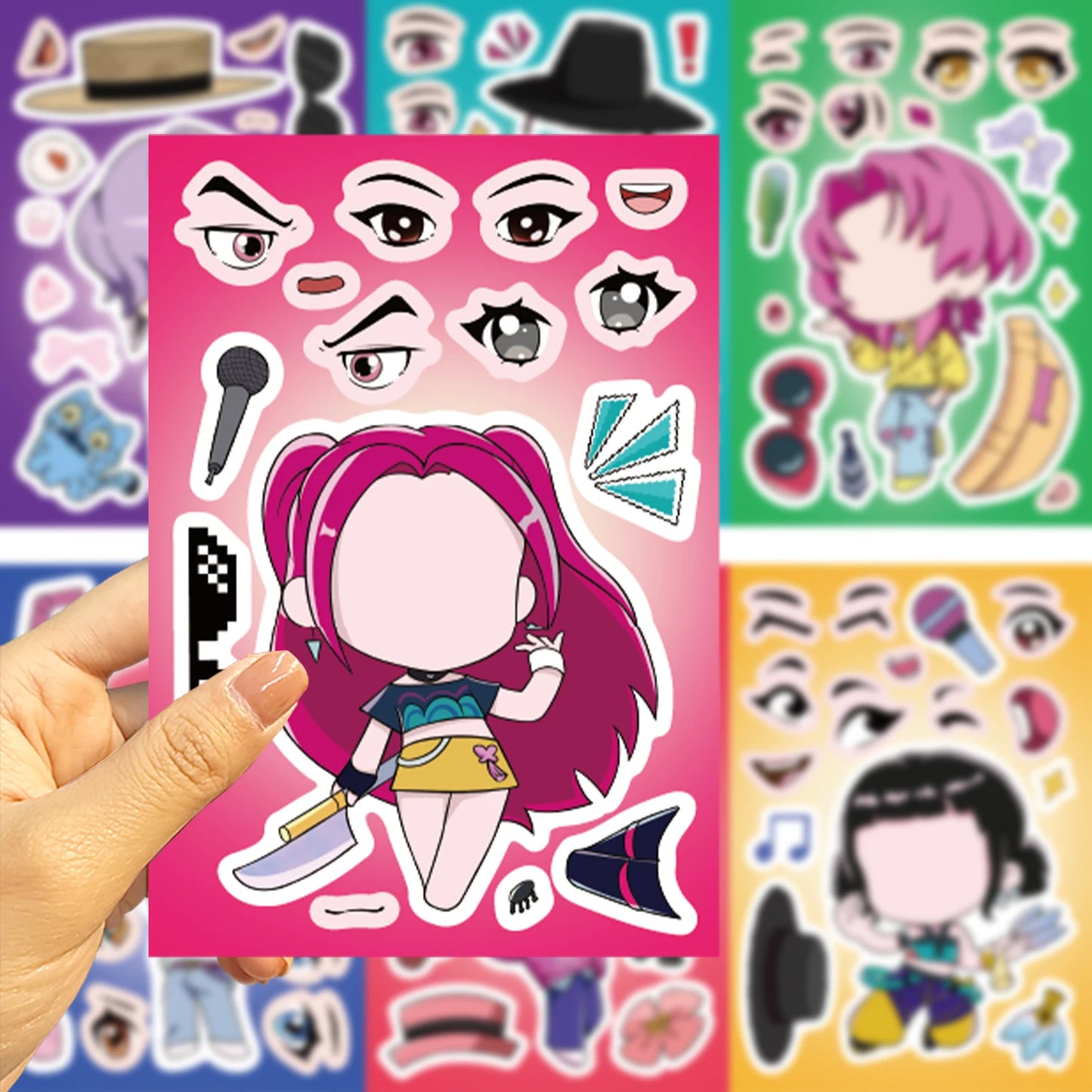 MINISO Kpop Demon Hunter Stickers — 8/32 Sheets Huntrix Scrapbook, Phone, Notebook Decoration & Party Favors Gift