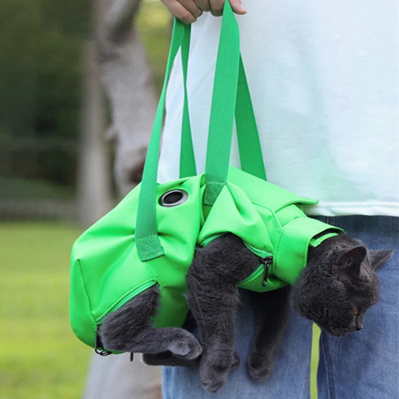 Multifunctional Pet Carrier Bag – Breathable Double-Shoulder Cat Backpack, Anti-Scratch & Bite, Foldable Portable Carrier