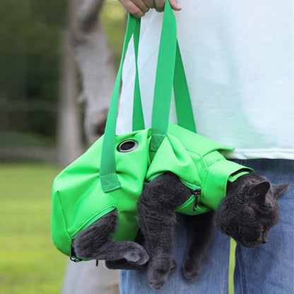 Multifunctional Pet Carrier Bag – Breathable Double-Shoulder Cat Backpack, Anti-Scratch & Bite, Foldable Portable Carrier