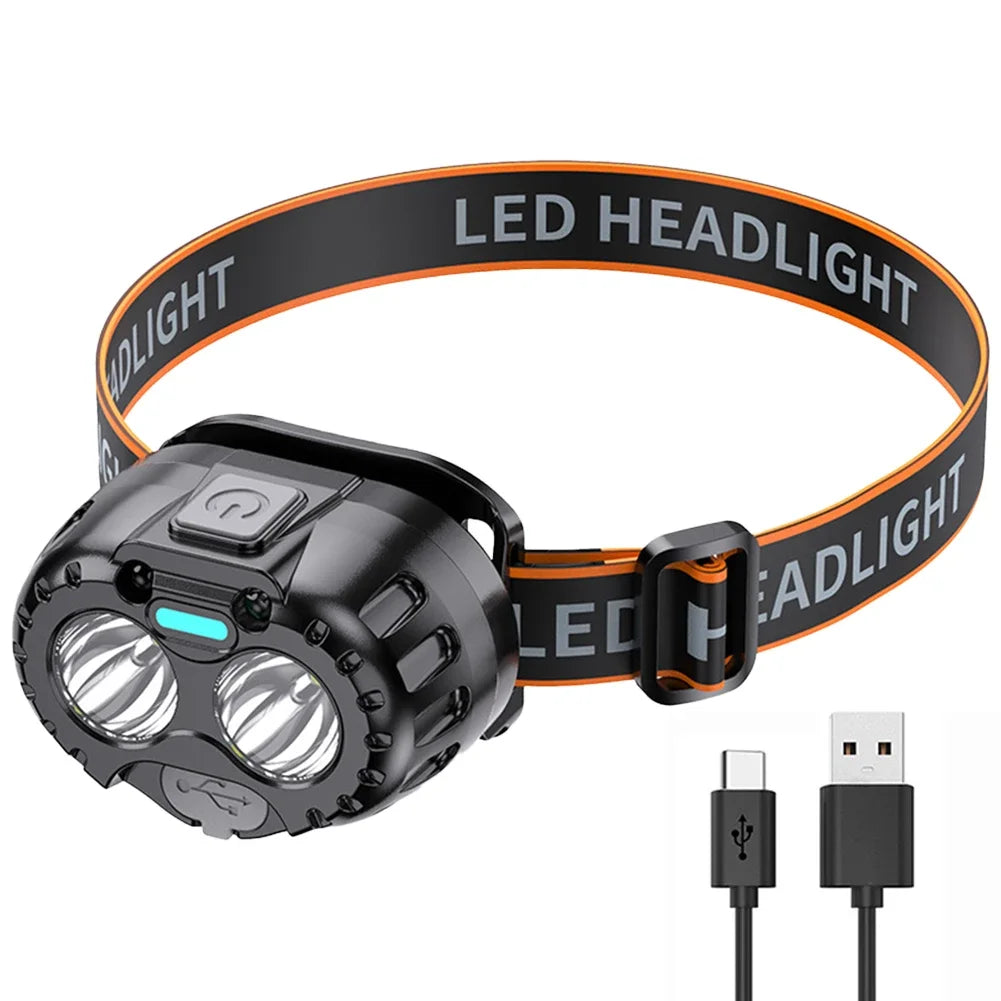 Powerful LED Headlamp 250LM - IPX4 Waterproof Rechargeable XPE Flashlight for Camping, Fishing & Hiking