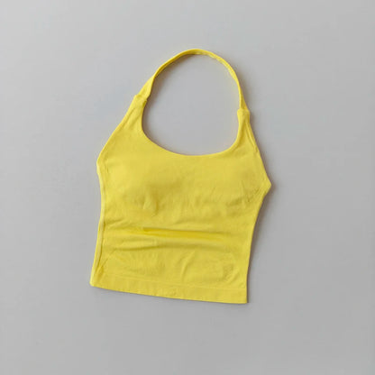 Women’s Halter Yoga Sports Vest – Shockproof High Support Fitness Bra for Running, Pilates & Workout, Beautiful Back Activewear Top