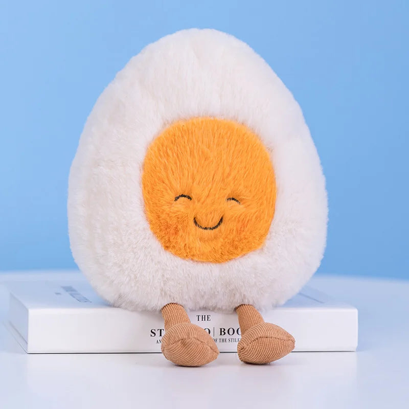 New Cartoon Egg Stuffed Toy – Breakfast Bread & Toast Plush Doll, Fun Pillow for Baby Comfort & Xmas Gifts
