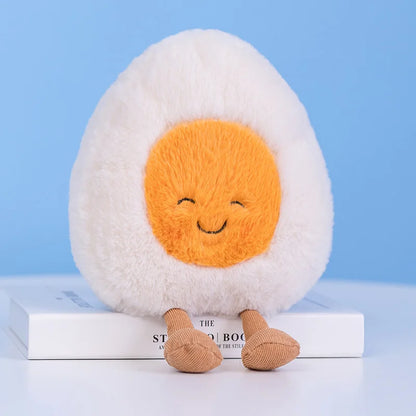 New Cartoon Egg Stuffed Toy – Breakfast Bread & Toast Plush Doll, Fun Pillow for Baby Comfort & Xmas Gifts