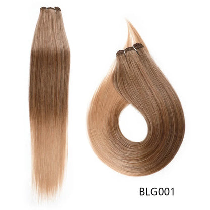 26" Ombre Straight Synthetic Hair Extensions – Smooth Weaving, Full Blue Hair Bundles from Root to End