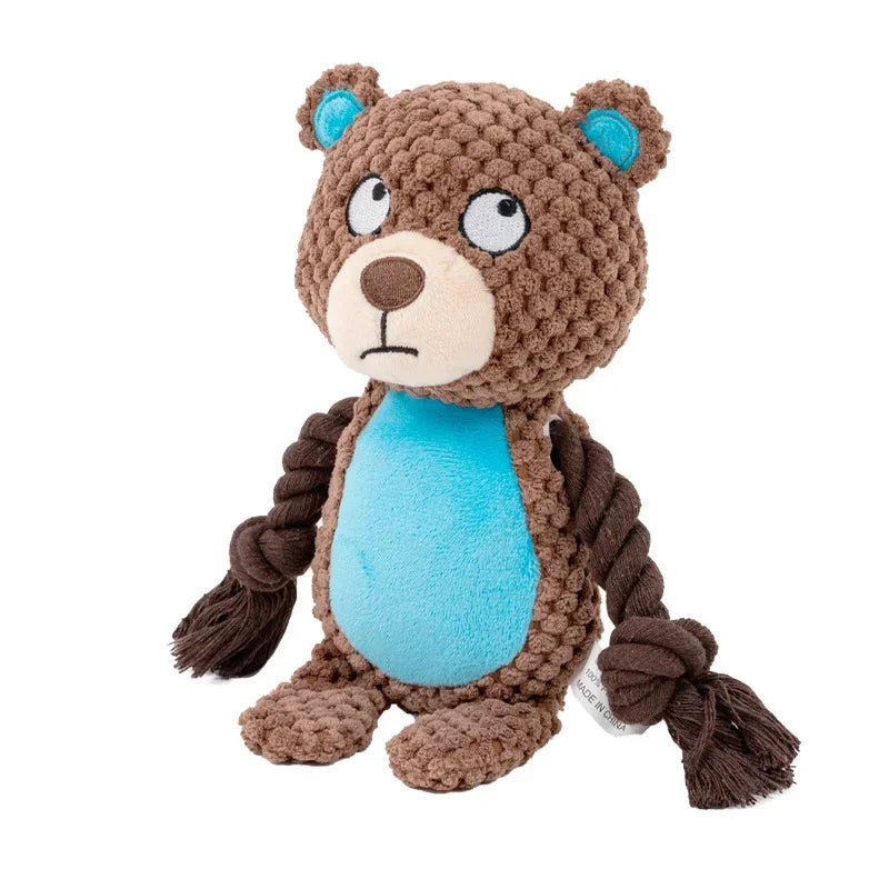Small Dog Plush Chew Toy - Bite Resistant Squeaky Puppy Rattle Toy for Interactive Pet Play & Training