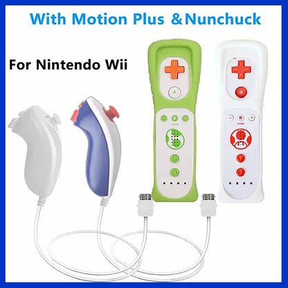 Wii Remote and Nunchuck Controller Set with Motion Plus – Gamepad for Nintendo Wii Console