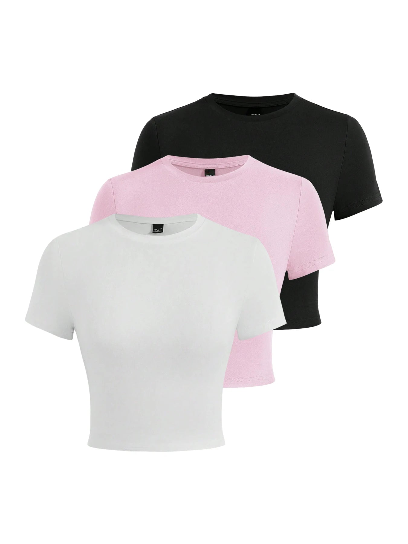 Y2K Women’s Solid Cotton Crop Top – Short Sleeve, High-Elastic O-Neck T-Shirt for Summer Streetwear & Sporty Fashion