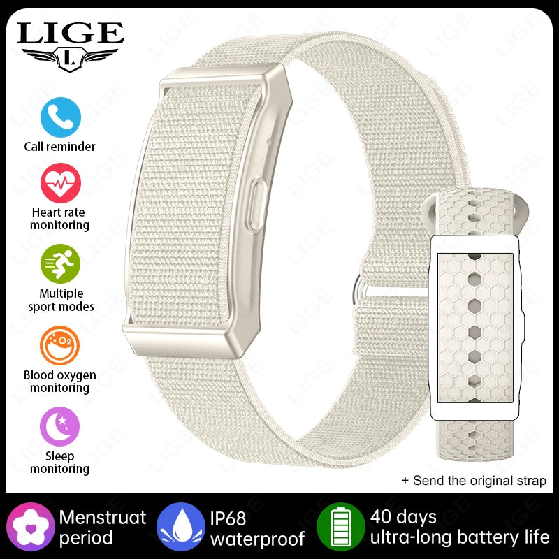 LIGE No-Screen Fitness Smart Bracelet - Sports Activity Tracker with Call Alerts, Heart Rate Monitor & IP68 Waterproof Design