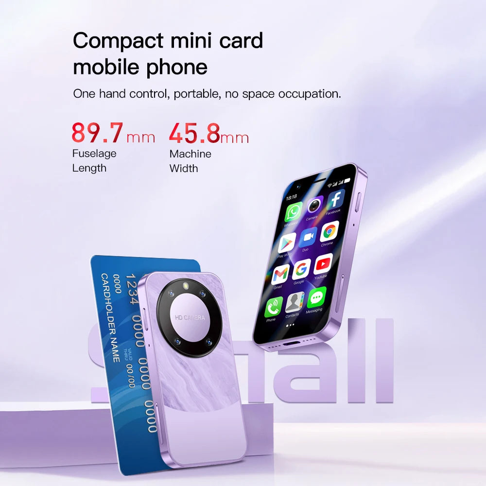SOYES F8 Pro Max Mini Android Phone — 3.0" Display, 1GB RAM, 16GB ROM, Dual SIM, 3G, Play Store Compatible Small Smartphone