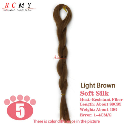 RCMY BJD/SD Doll Wig - Soft Blue Heat-Resistant Silk Synthetic Hair for 1/3, 1/4 & 1/6 Dolls