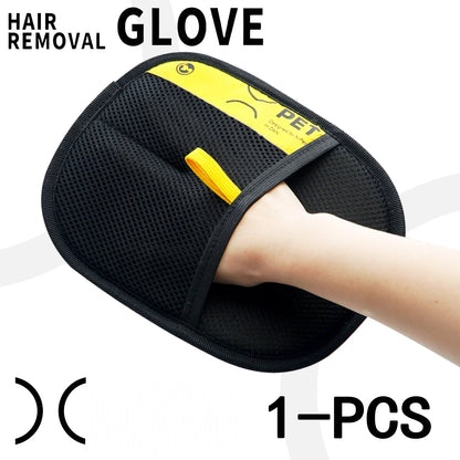 Pet Hair Remover Gloves for Cats & Dogs — Reusable Electrostatic Grooming Glove with 2-in-1 Lint Roller Brush, Safe & Washable