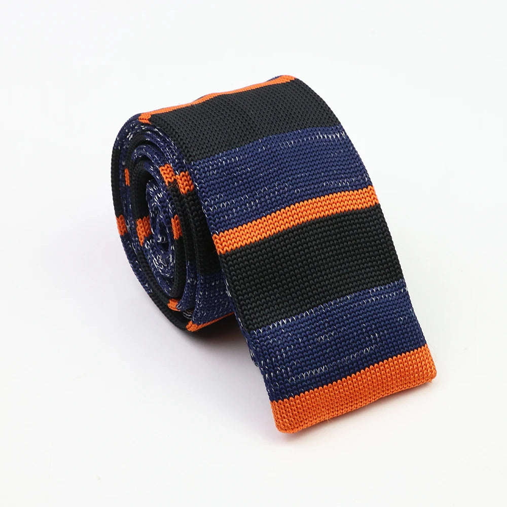 Classic Knit Neck Tie for Men — 6cm Plaid & Dots Casual Business Wedding Tie