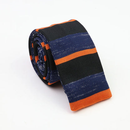 Classic Knit Neck Tie for Men — 6cm Plaid & Dots Casual Business Wedding Tie