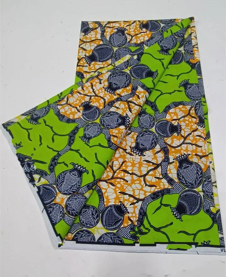 African Wax Print Fabric 6 Yards - Ghana Kente Design Ankara Kitenge Pagne