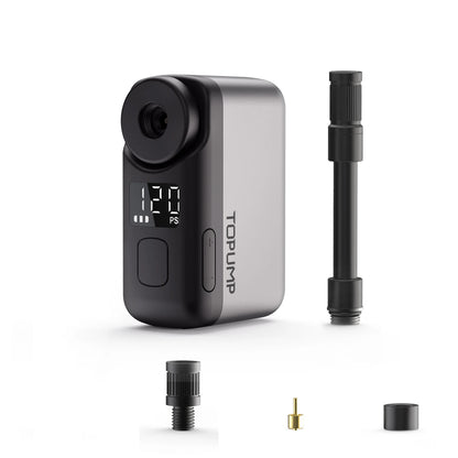 TOPUMP TB2 Pro Mini Electric Tire Pump - Portable Cordless Bike Inflator with 120 PSI & Digital Screen