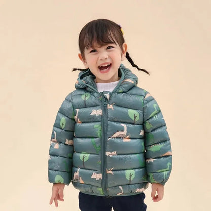 Baby Lightweight Hooded Down Jacket – Warm Zipper Coat for Boys & Girls (0-5 Years), Winter Outerwear Gift
