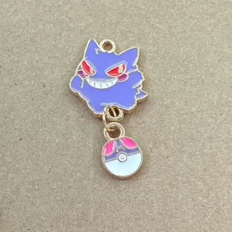 10-Piece Cartoon Anime Jewelry Charms - Gold-Plated Alloy Enamel Pendants for DIY Necklaces, Bracelets, and Earrings