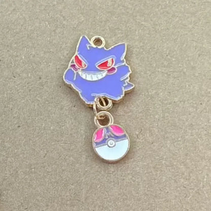 10-Piece Cartoon Anime Jewelry Charms - Gold-Plated Alloy Enamel Pendants for DIY Necklaces, Bracelets, and Earrings