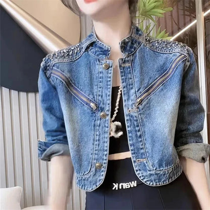 Women's Denim Jacket 2025 – New Korean Style, Advanced Leisure Loose Fit, Versatile Female Cowboy Coat