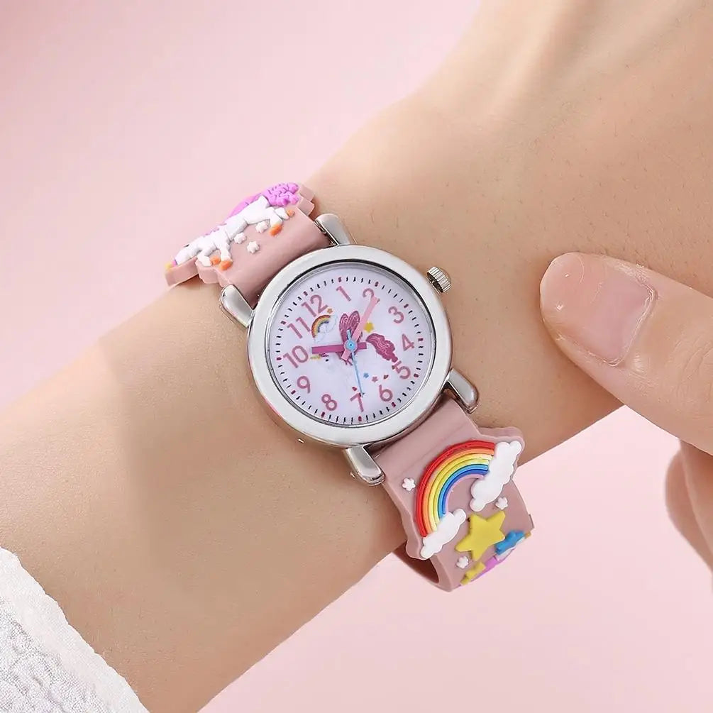 Rainbow Winged Unicorn Pegasus Kids’ Watch - Cute Cartoon Wristwatch for Children