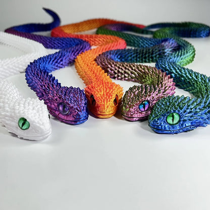 3D Printed Movable Snake Figurine – Realistic Jointed Simulation Ornament for Home & Office, 2025 New Year Craft Gift