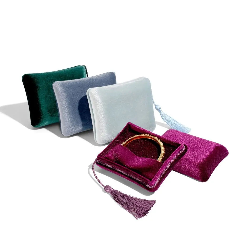 High-Quality Velvet Tassel Jewelry Box – Portable Soft Storage Case for Multifunctional Jewelry & Accessories