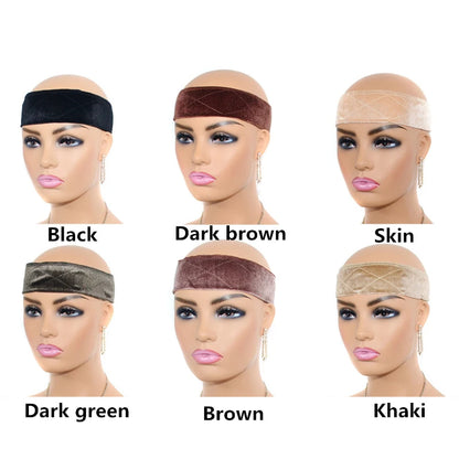 Adjustable Velvet Wig Grip Band - No-Slip Headband for Lace Front Wigs, Secure Wig Holder for Women