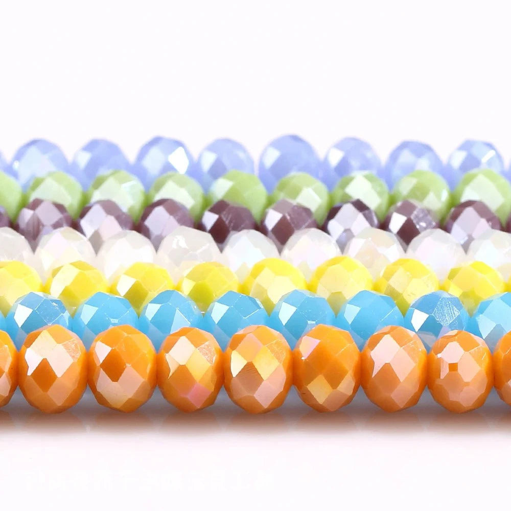4mm/6mm/8mm Round Crystal Glass Beads – Faceted Spacer Loose Beads for DIY Jewelry Making & Needlework Craft Accessories