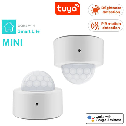 Tuya 2-in-1 ZigBee Mini PIR Motion Detector & Bright Lux Light - Passive Infrared Security Burglar Alarm Sensor