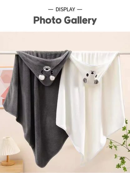 Cute Baby Bath Towel – Soft, Absorbent Newborn Swaddle Wrap Blanket for Girls & Boys