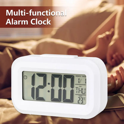 LED Digital Alarm Clock - Electronic Screen Desktop Table Clock with Backlight, Snooze, and Calendar for Home and Office
