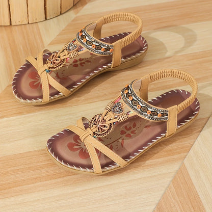 Women’s Bohemian Platform Sandals - Lightweight Soft Sole Casual Beach Shoes
