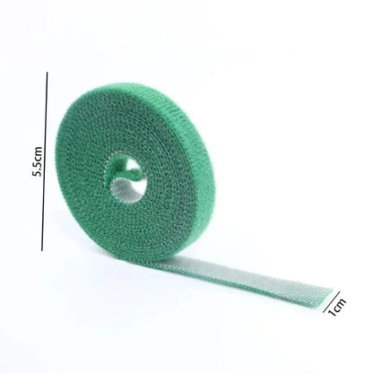 Reusable Self-Adhesive Plant Ties | Adjustable Green Nylon Garden Tape Strips for Plant Support