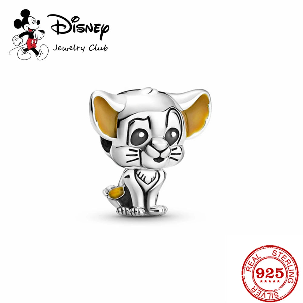 New 925 Sterling Silver Mickey Minnie Vinnie Charm – Beaded Fit for Original Pendant Bracelet, DIY Ladies Jewelry