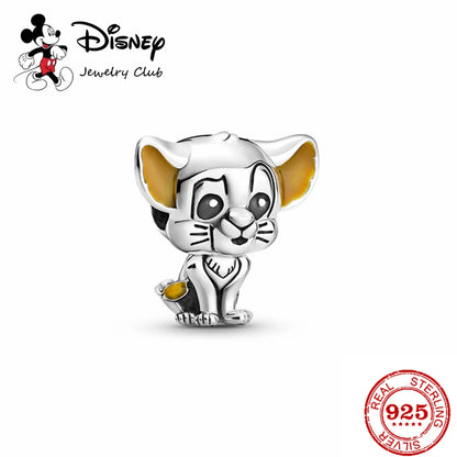 New 925 Sterling Silver Mickey Minnie Vinnie Charm – Beaded Fit for Original Pendant Bracelet, DIY Ladies Jewelry