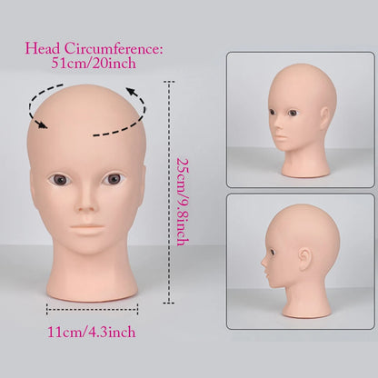 Mannequin Head Wig Stand — Adjustable Tripod Holder for Wig Making, Display, and Cosmetology Training