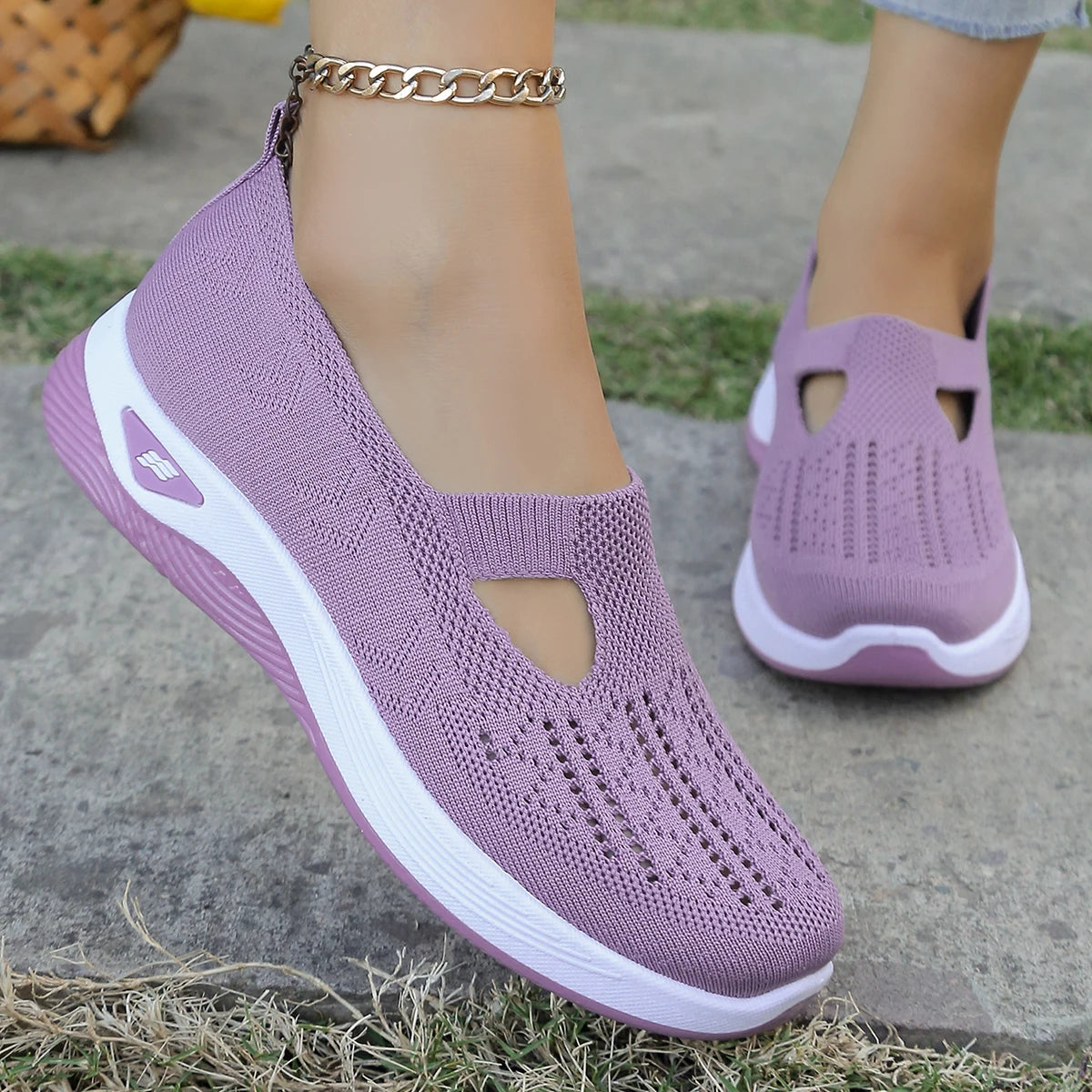 Women’s Casual Summer Sneakers - Lightweight Solid Flat Shoes for Everyday Four Season Wear