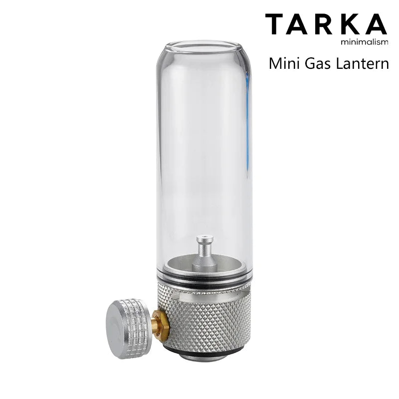 Candlestick-Style Metal Gas Lantern - Portable Ambient Light for Camping Tents, Canopies & Outdoor Use