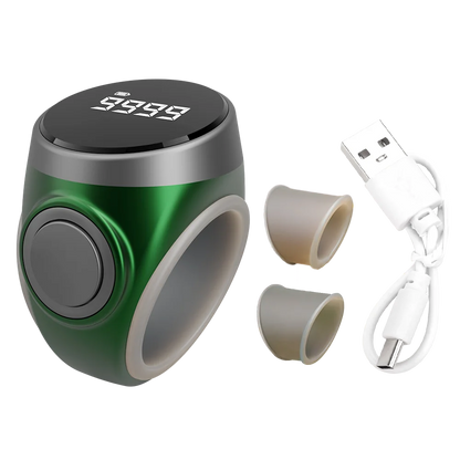 Smart Tasbih Tally Counter – Type-C Rechargeable Muslims Zikr Ring with Prayer Time Vibration Reminder