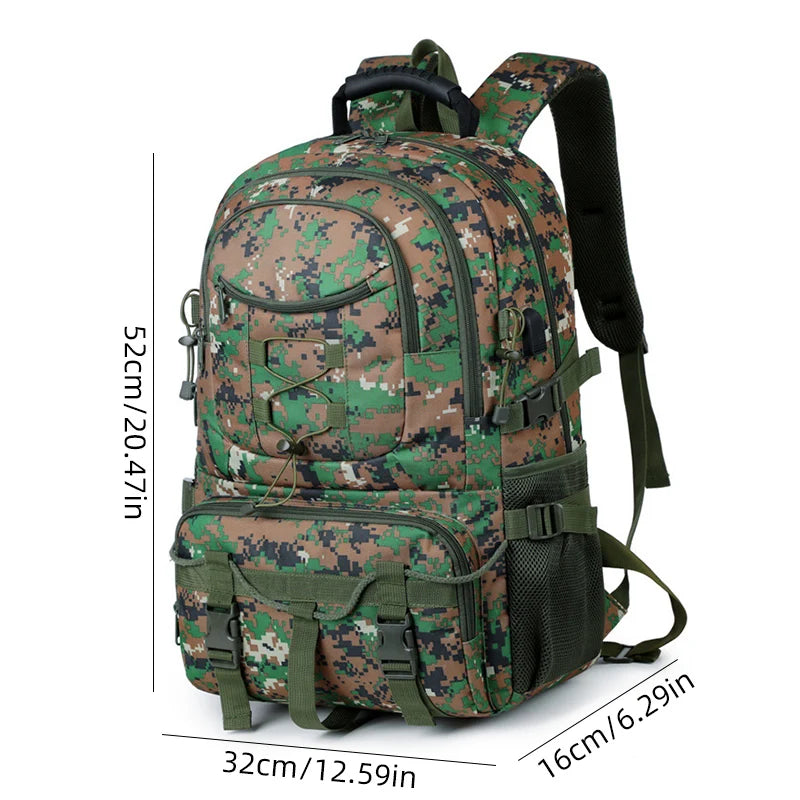 USB Tactical Camping Backpack – Large Multi-Functional Hiking, Trekking & Laptop Rucksack for Outdoor Travel and Sports