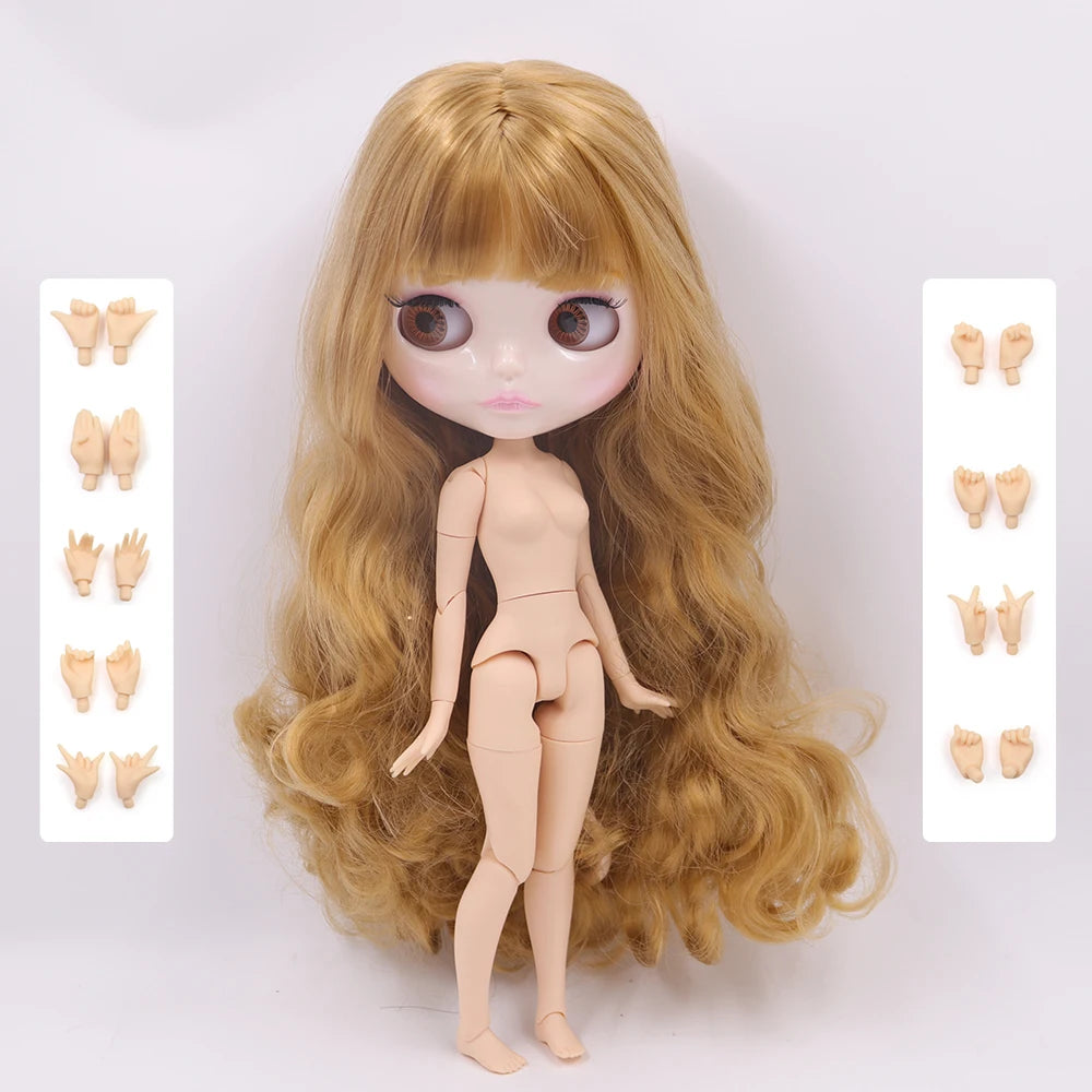 ICY DBS Blythe Doll 1/6 Joint Body 30cm BJD – Shiny Face with Extra Hands, DIY Fashion Doll Gift