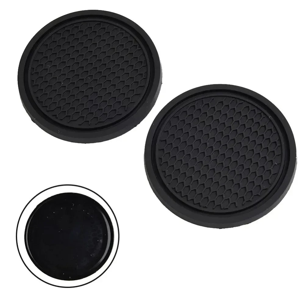 Universal Black Anti-Slip Car Cup Holder Coaster Pads – Interior Accessories for Most Vehicles