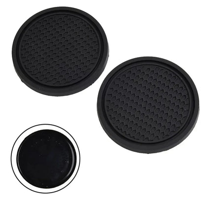 Universal Black Anti-Slip Car Cup Holder Coaster Pads – Interior Accessories for Most Vehicles