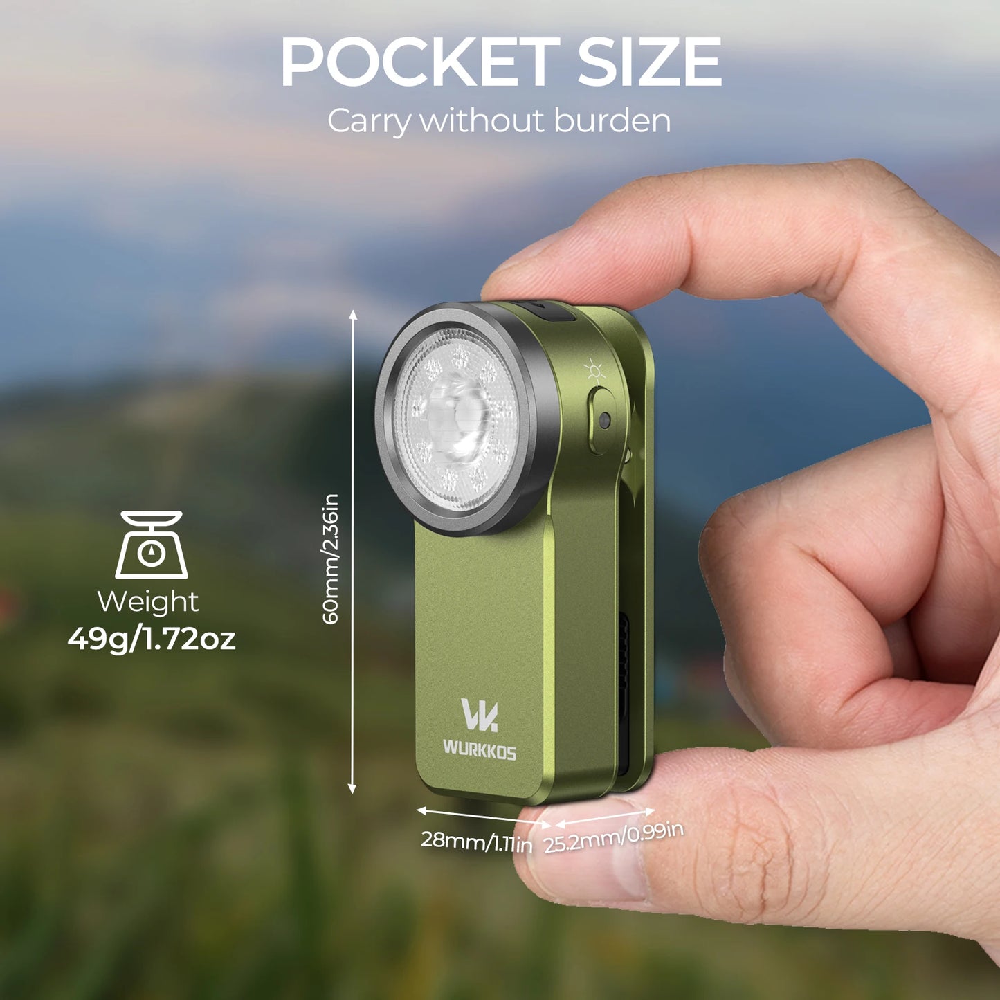 Wurkkos HD03 680LM Mini Clip Light - USB-C Rechargeable EDC Flashlight with RGB, Magnet & Spotlight/Floodlight