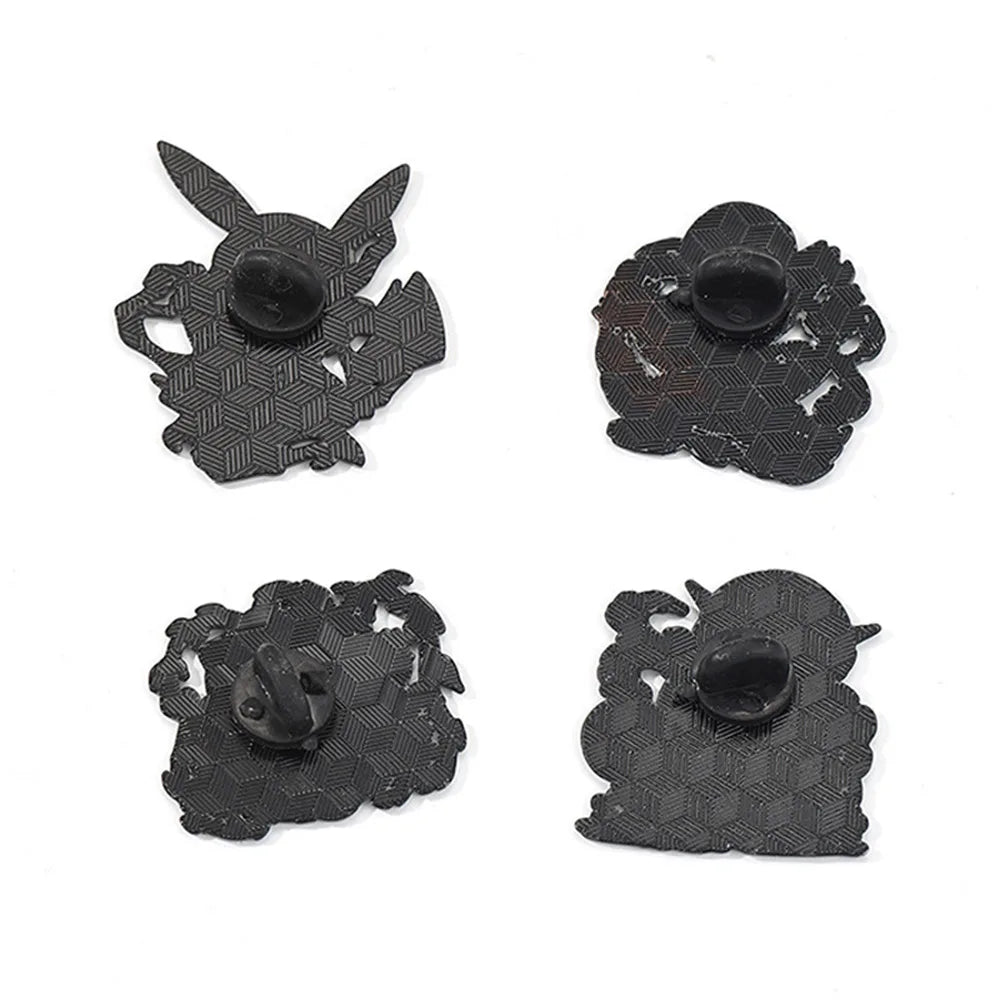 4-Piece Pokémon Enamel Pin Set - Charmander, Bulbasaur & Squirtle Metal Brooch Badges for Backpacks and Anime Fans